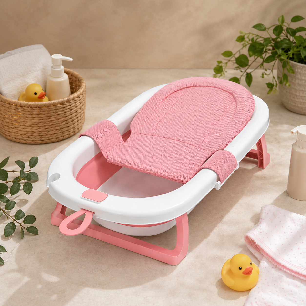 Bañera plegable para bebé Bavi con red de soporte incluida