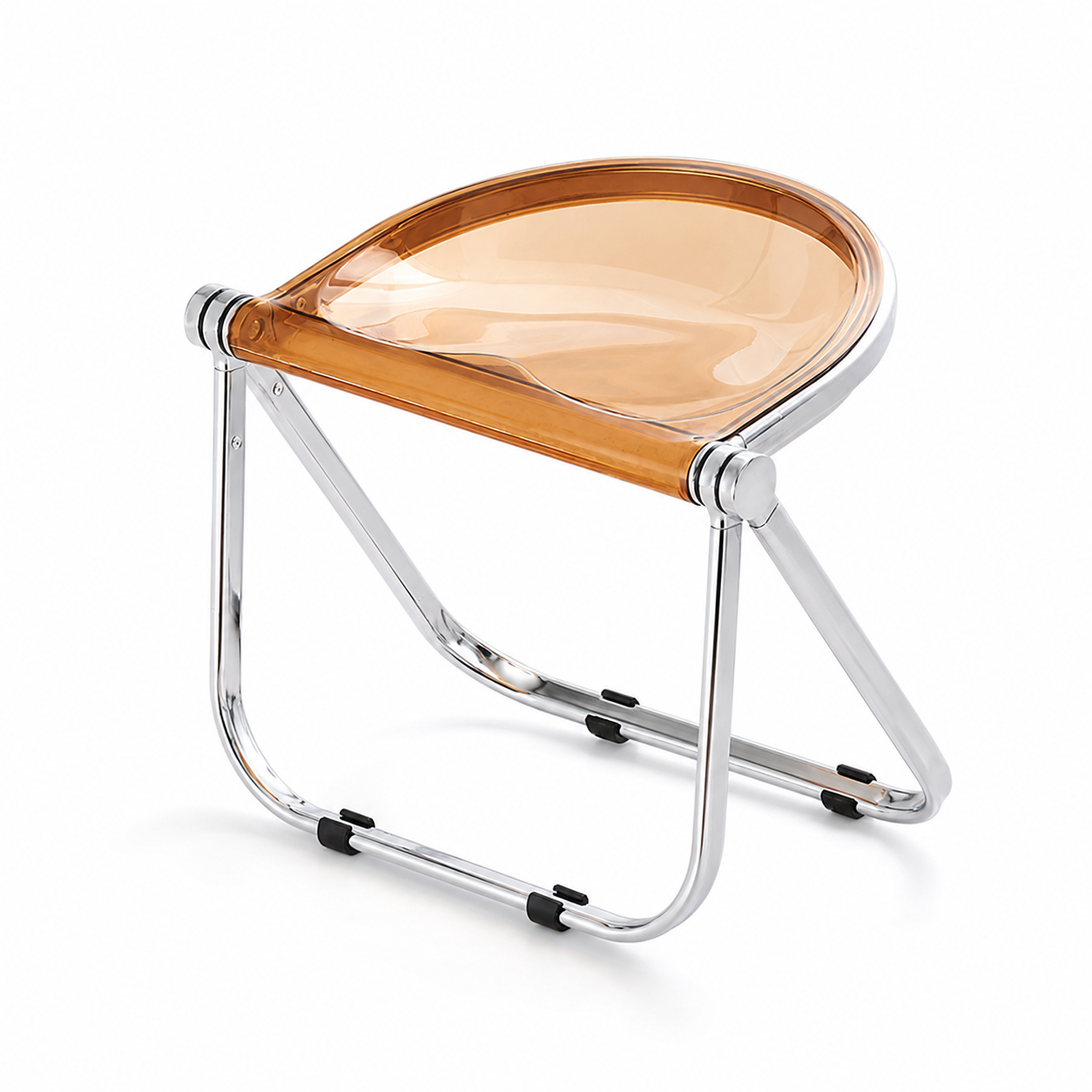 Taburete Plegable Vintage con Asiento Acrílico Luna