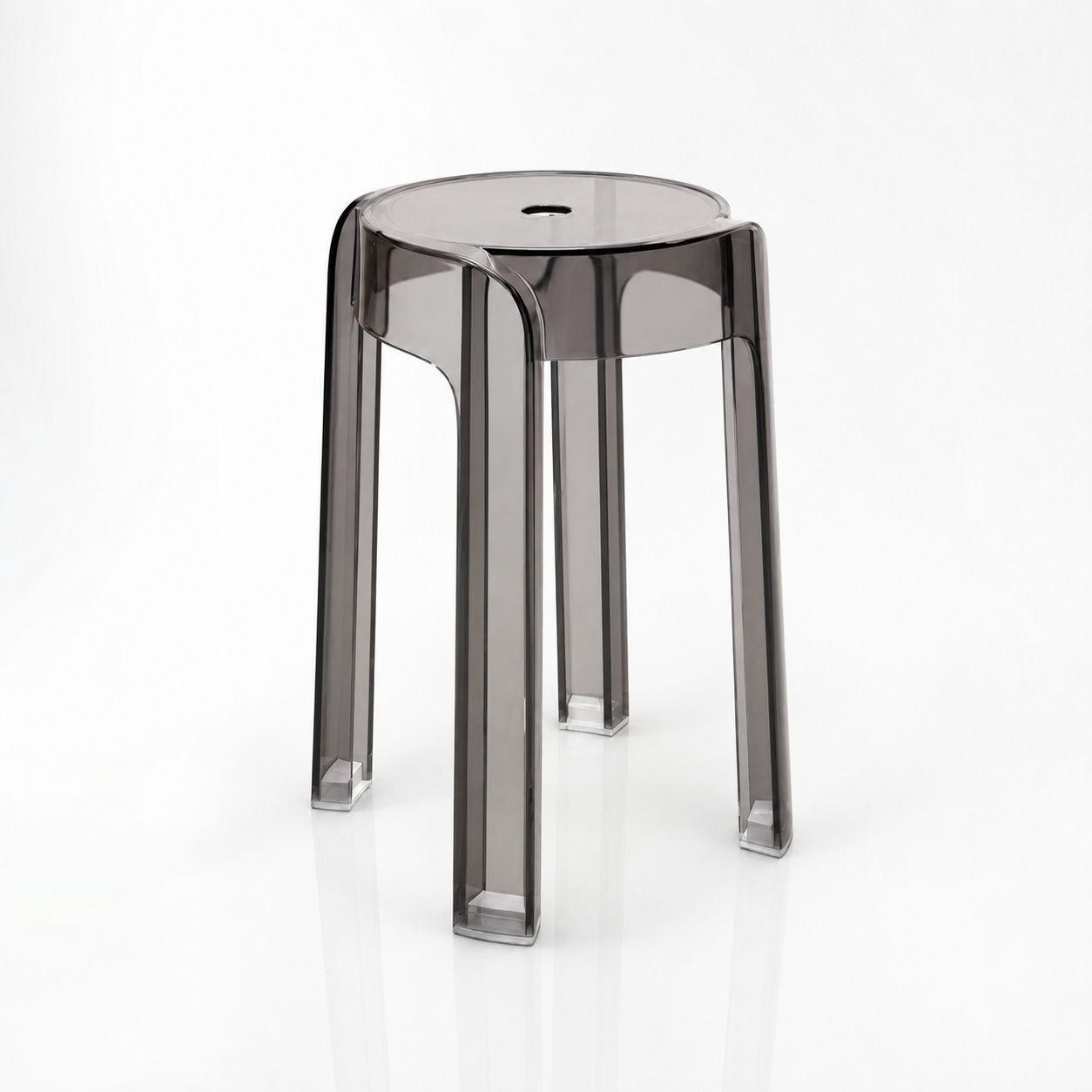 Silla de acrílico de gran espesor / taburete de plástico / taburete redondo apilable / banco sencillo de salón / silla de comedor / estilo moderno minimalista transparente