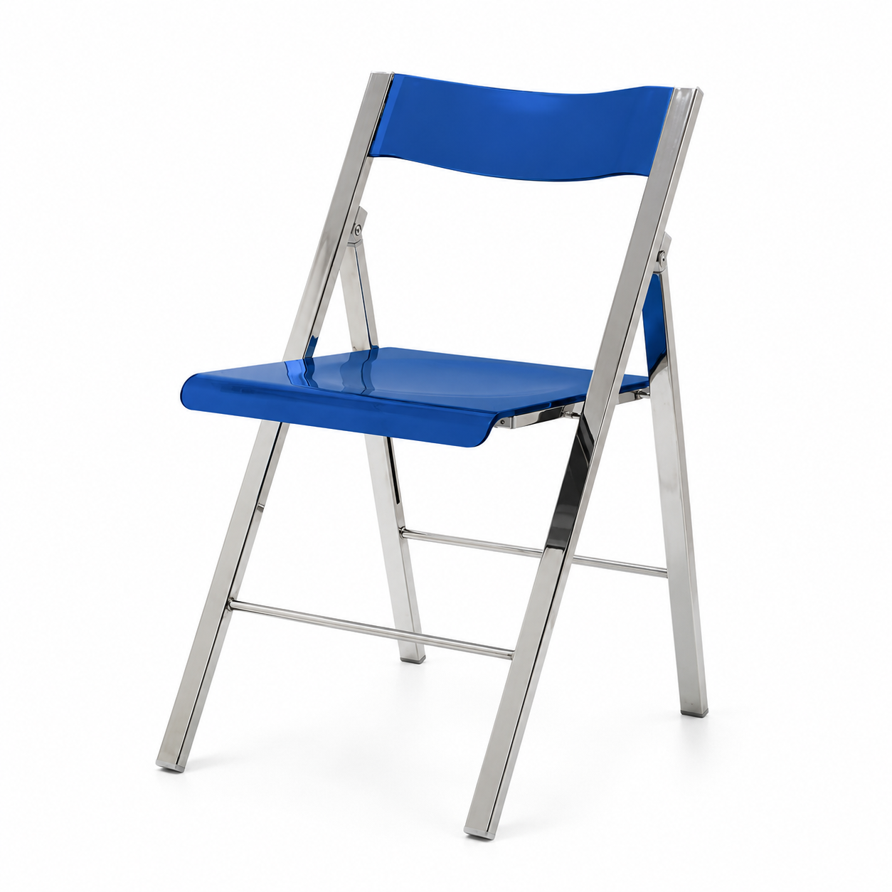 Silla Plegable de Diseño | Acrílico y Acero Cromado | Comedor y Sala | Casa Punto
