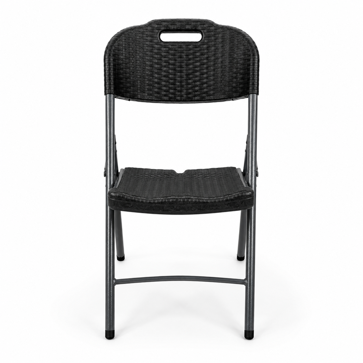 Silla Plegable Zítica con Textura Imitación Ratán | Estructura Metálica | Asa Integrada